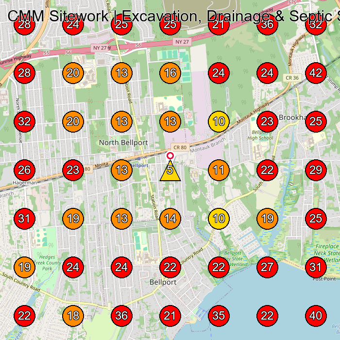 CMM Sitework | Excavation, Drainage & Septic Systems GeoGrid visibility map for Septic System Service in Brookhaven